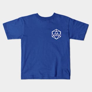 DnD - Natural 20 D20 White Pocket Design Kids T-Shirt